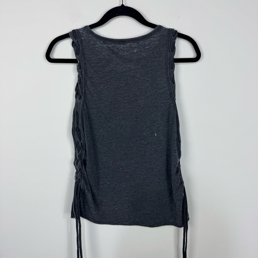 I.O.C Grey Road Trip Cactus Braided Side Tank Top Boho Causal - Picture 2 of 5